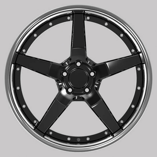 Deep chrome dish two piece wheels for audi