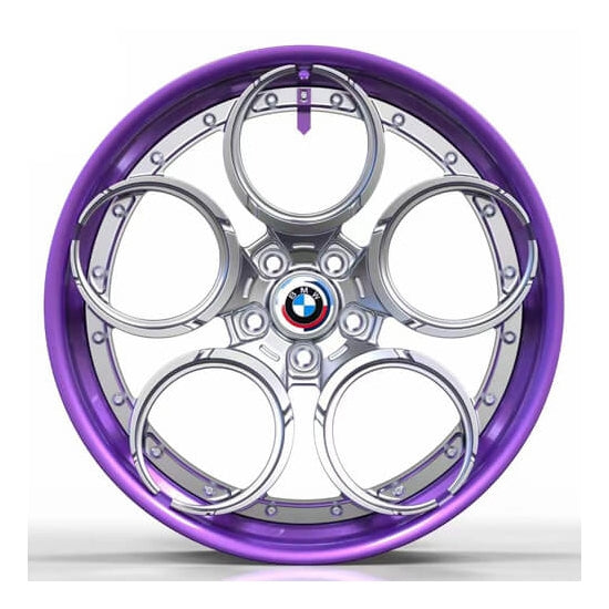 Purple modern two piece forged alloys for bmw