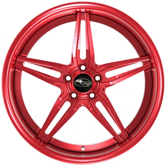 Red deep dish alloys for subaru