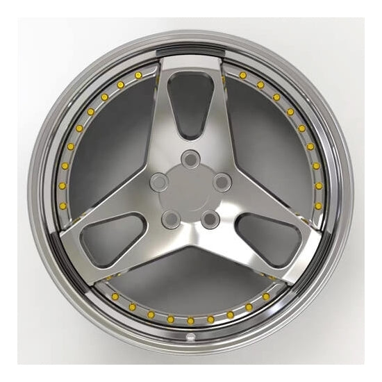 Two piece forged wheel for renault