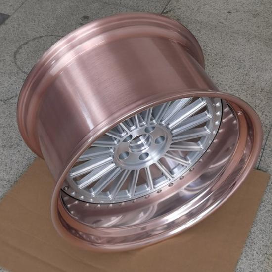 Deep dish rose chrome two piece wheels for bmw