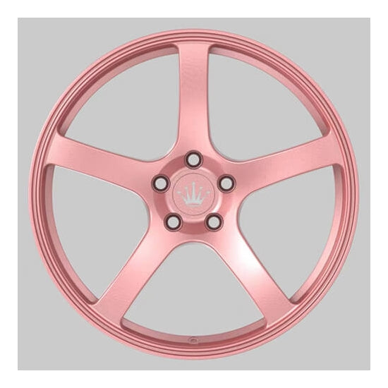 Pink Classic 5 spoke forged alloys for nissan