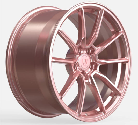 Brushed rosse gold forged alloys for BMW M4