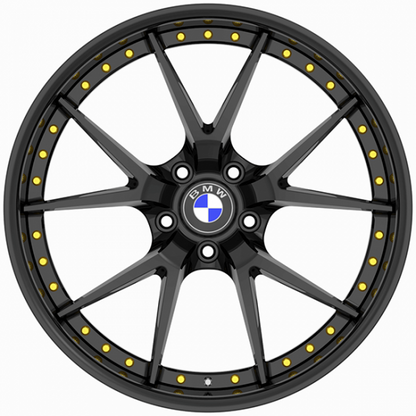 Black two piece 5V forged wheels for bmw