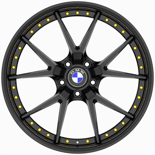 Black two piece 5V forged wheels for bmw
