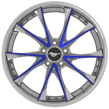 Brushed two piece 5V alloys for mustang