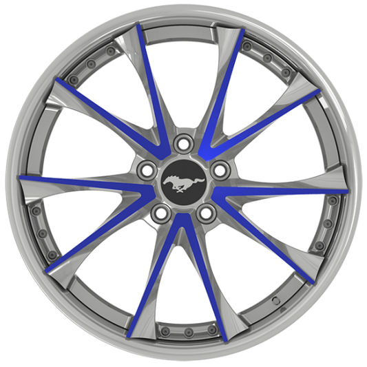Brushed two piece 5V alloys for mustang
