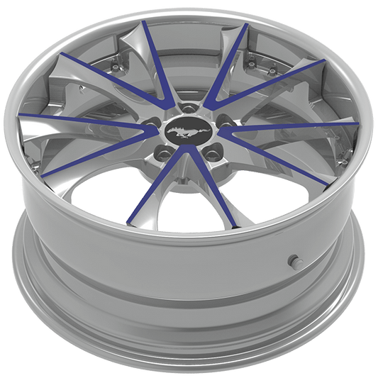 Brushed two piece 5V alloys for mustang