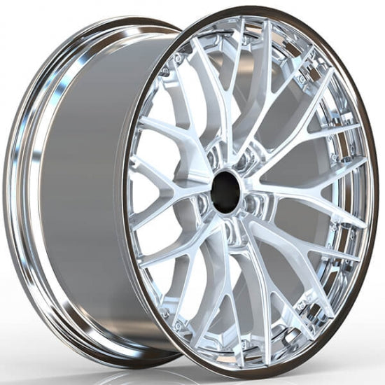 Brushed , chrome barrel two piece forged wheels for audi