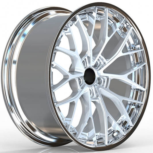 Brushed , chrome barrel two piece forged wheels for audi
