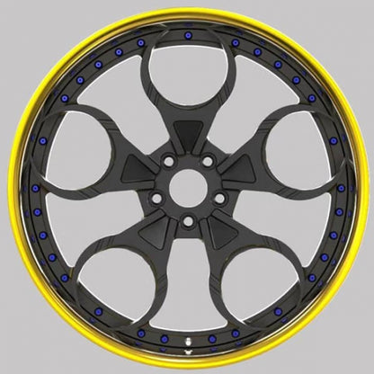 Black and gold chrome two piece alloys for mercedes