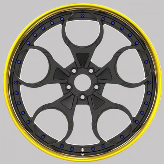 Black and gold chrome two piece alloys for mercedes
