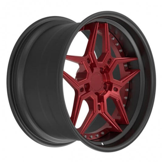 Black dish gold chrome face two piece forged wheels for lamborghini