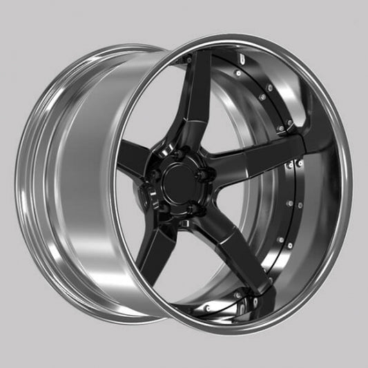 Deep chrome dish two piece wheels for audi