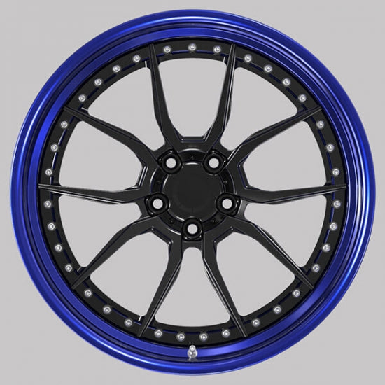 Deep dish two piece forged wheels for mustang