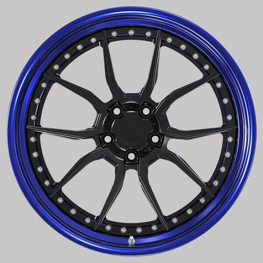 Deep dish two piece forged wheels for mustang
