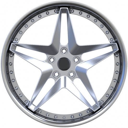 Classic polished two piece star forged alloys for alfa romeo