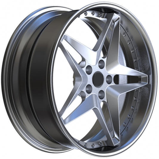 Classic polished two piece star forged alloys for alfa romeo