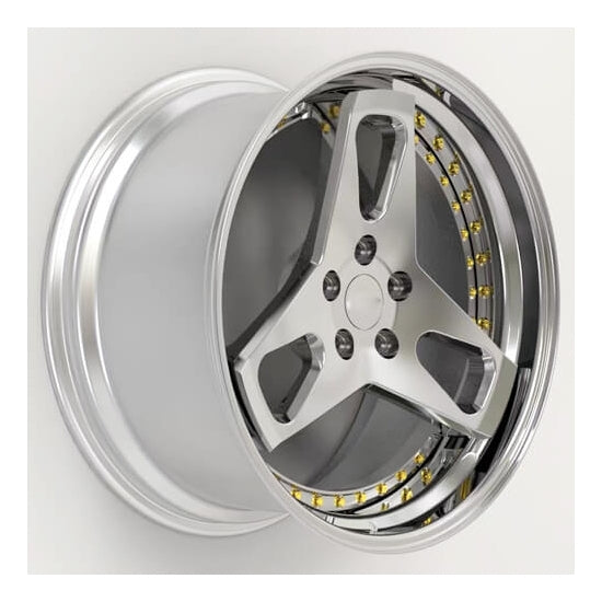 Two piece forged wheel for renault