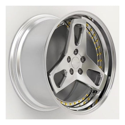 Two piece forged wheel for renault