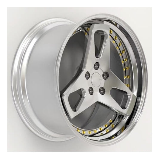 Two piece forged wheel for renault