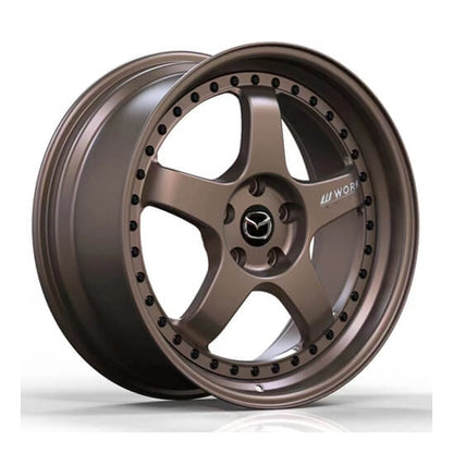 Dark bronze two piece forged alloys for mazda