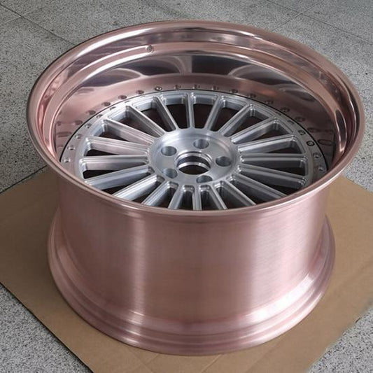 Deep dish rose chrome two piece wheels for bmw