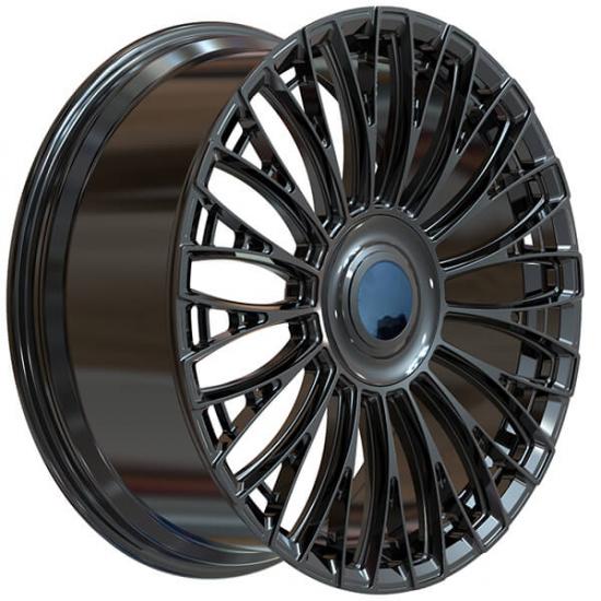 Black multi spoke forged alloys for range rover