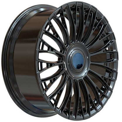 Black multi spoke forged alloys for range rover