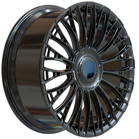 Black multi spoke forged alloys for range rover