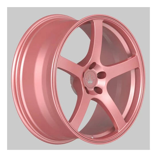 Pink Classic 5 spoke forged alloys for nissan