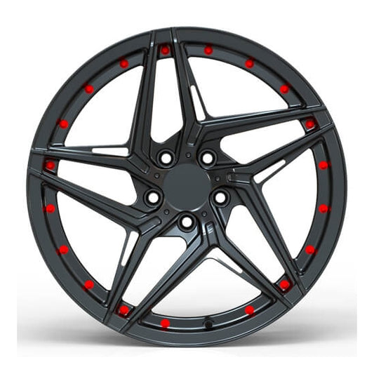 Black forged star wheels for dodge