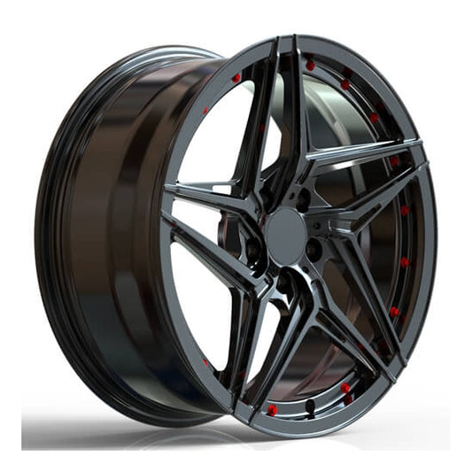 Black forged star wheels for dodge