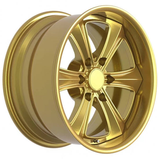 Golden two piece alloys for classic cars